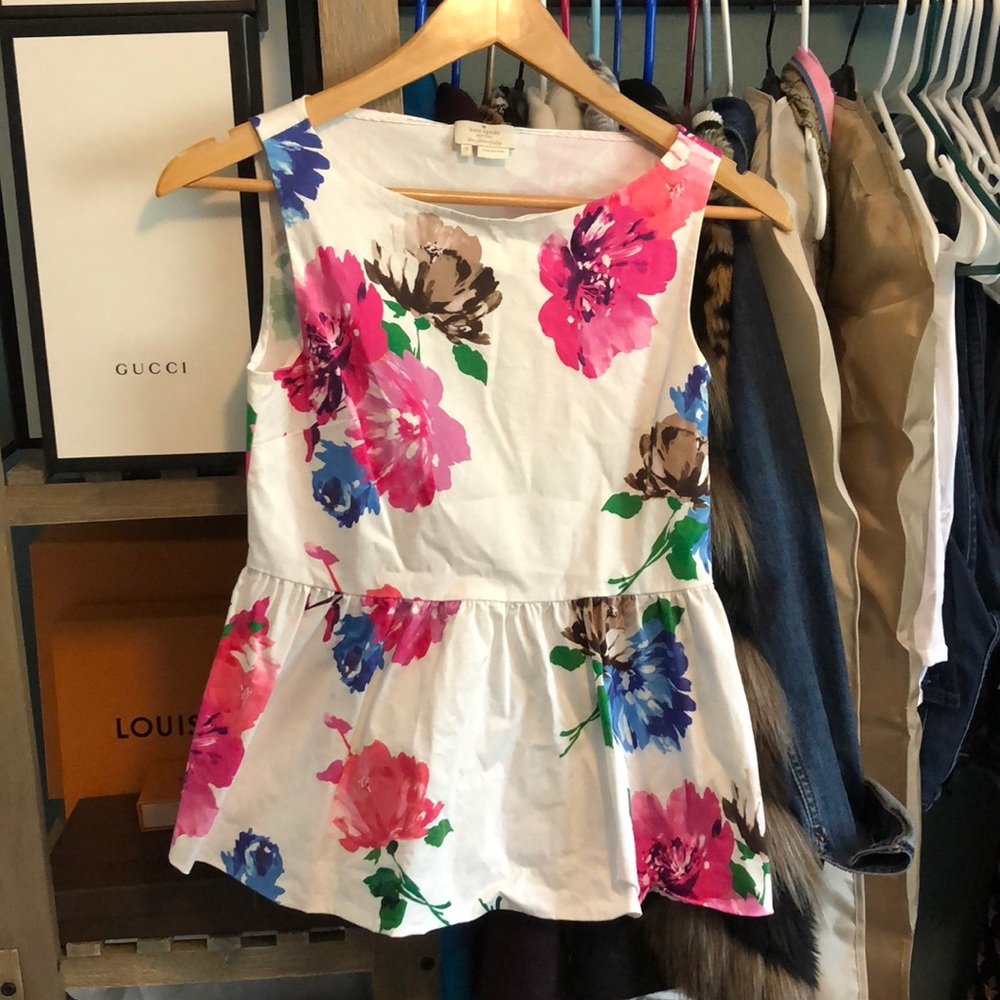 Kate Spade Floral Peplum Top